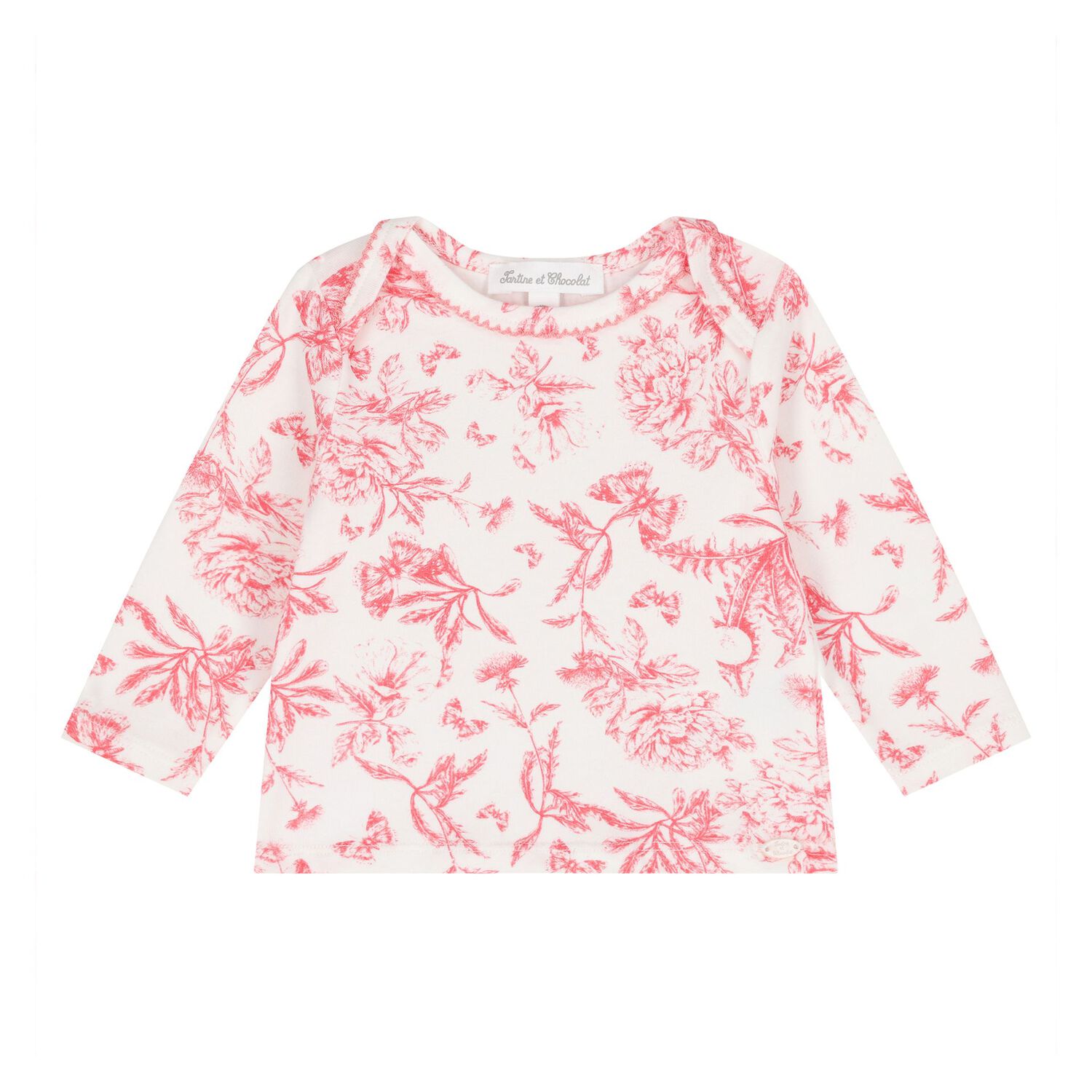 Baby Girls White & Red Floral Pyjama Set, 1, hi-res image number null