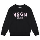 Girls Black & Pink Logo Sweatshirt, 3, hi-res
