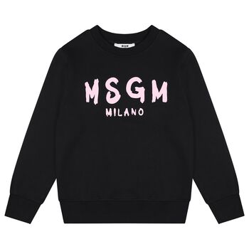 Girls Black & Pink Logo Sweatshirt