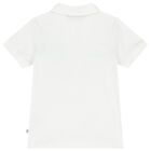Younger Boys White Logo Polo Shirt, 1, hi-res