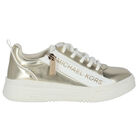 Girls Gold Logo Trainers, 1, hi-res