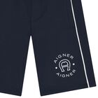 Boys Navy Blue Logo Shorts, 2, hi-res