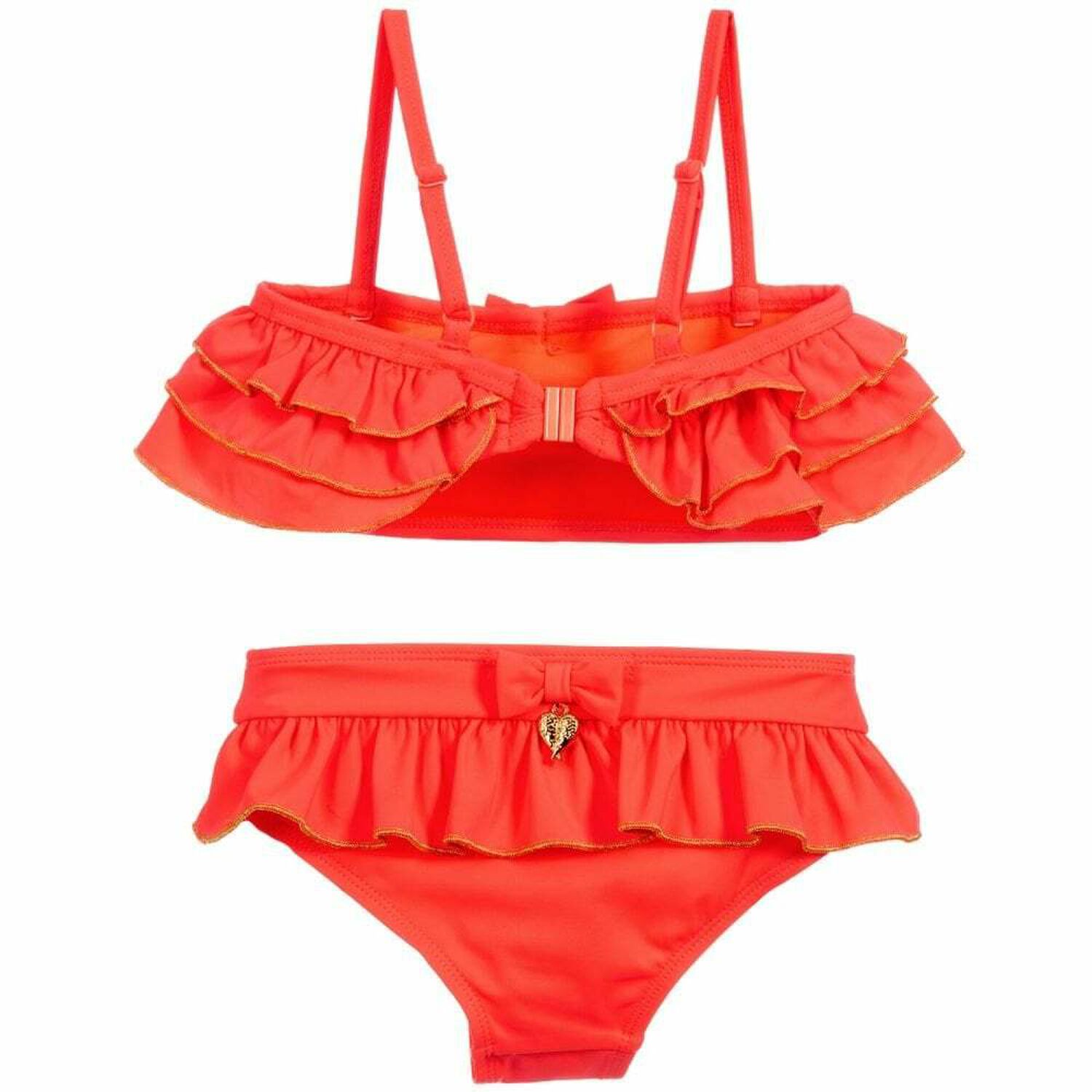 Girls Black Frill Bikini, 1, hi-res