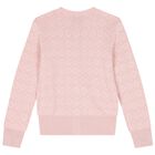 Girls Pink Logo Cardigan, 1, hi-res