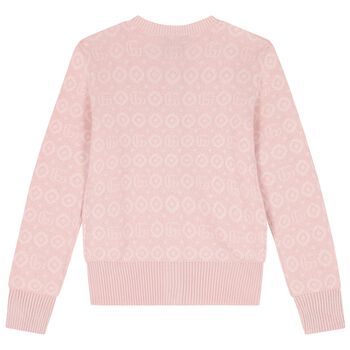 Girls Pink Logo Cardigan