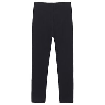 Girls Black Logo Leggings