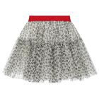 Girls Ivory Leopard Tulle Skirt, 1, hi-res