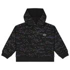 Girls Black Starlight Logo Hooded Top, 1, hi-res