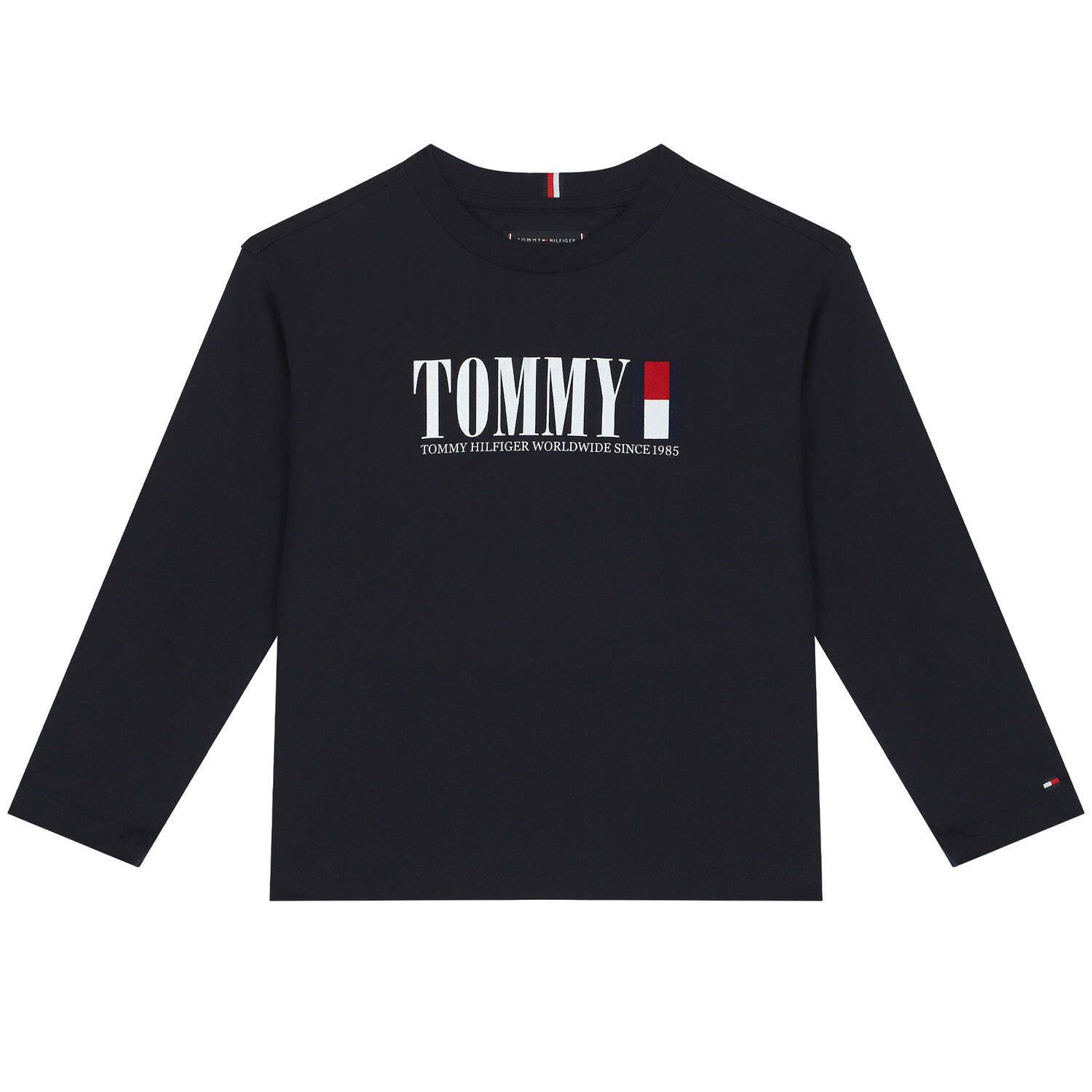 Boys Navy Logo Cotton T-Shirt, 1, hi-res image number null