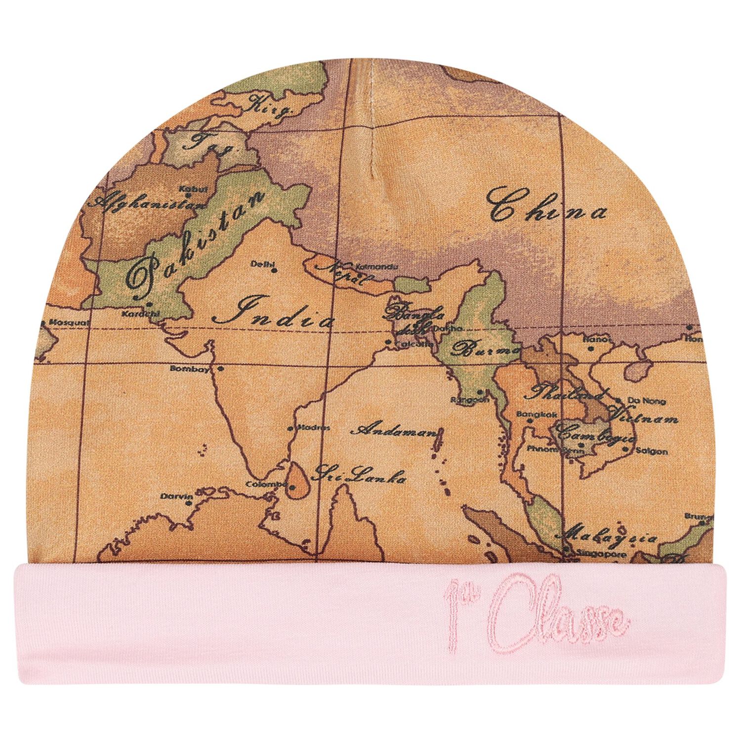 Baby Girls Beige & Pink Geo Map Babygrow Gift Set, 2, hi-res