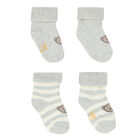 Baby Boys Grey & Ivory Teddy Socks ( 2-Pack )Ã‚Â , 2, hi-res