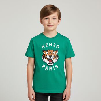 Boys Green Tiger T-Shirt