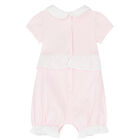 Baby Girls Pink & White Romper, 1, hi-res