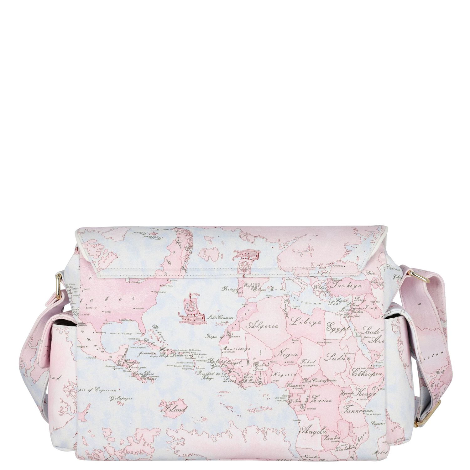 Pink & Blue Geo Map Baby Changing Bag, 1, hi-res