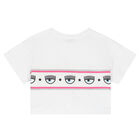 Girls White Logo T-Shirt, 1, hi-res