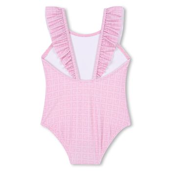 Younger Girls Pink Logo Swimsuit