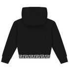 Girls Black & White Medusa Hooded Zip Up Top, 1, hi-res