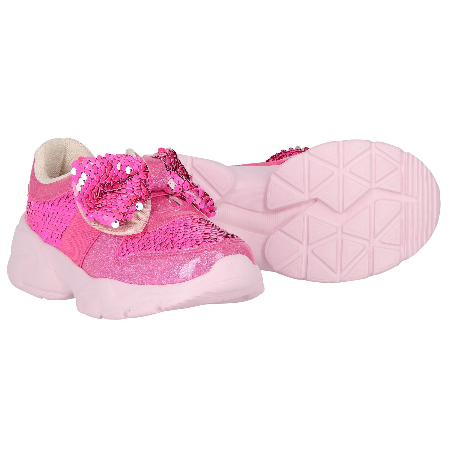 Girls Pink Sequins Trainers, 1, hi-res image number null