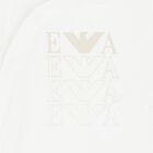 Baby Boys White Logo Romper, 1, hi-res