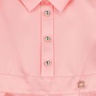 Girls Pink Mikado Floral Dress, 2, hi-res