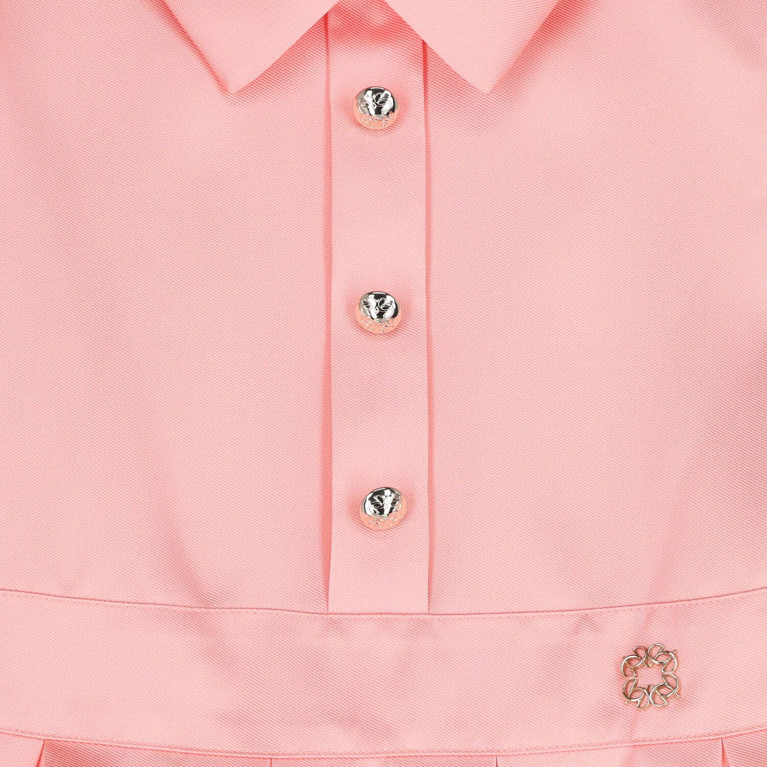 Girls Pink Mikado Floral Dress, 2, hi-res