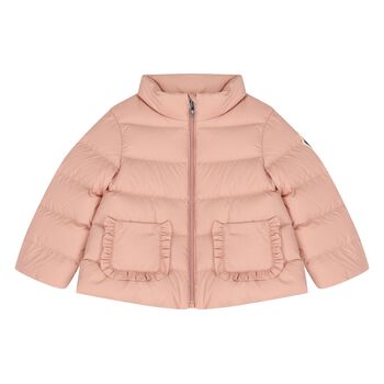 Younger Girls Pink Logo Puffer Jacket