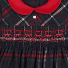 Baby Girls Navy Blue Smocked Dress, 1, hi-res