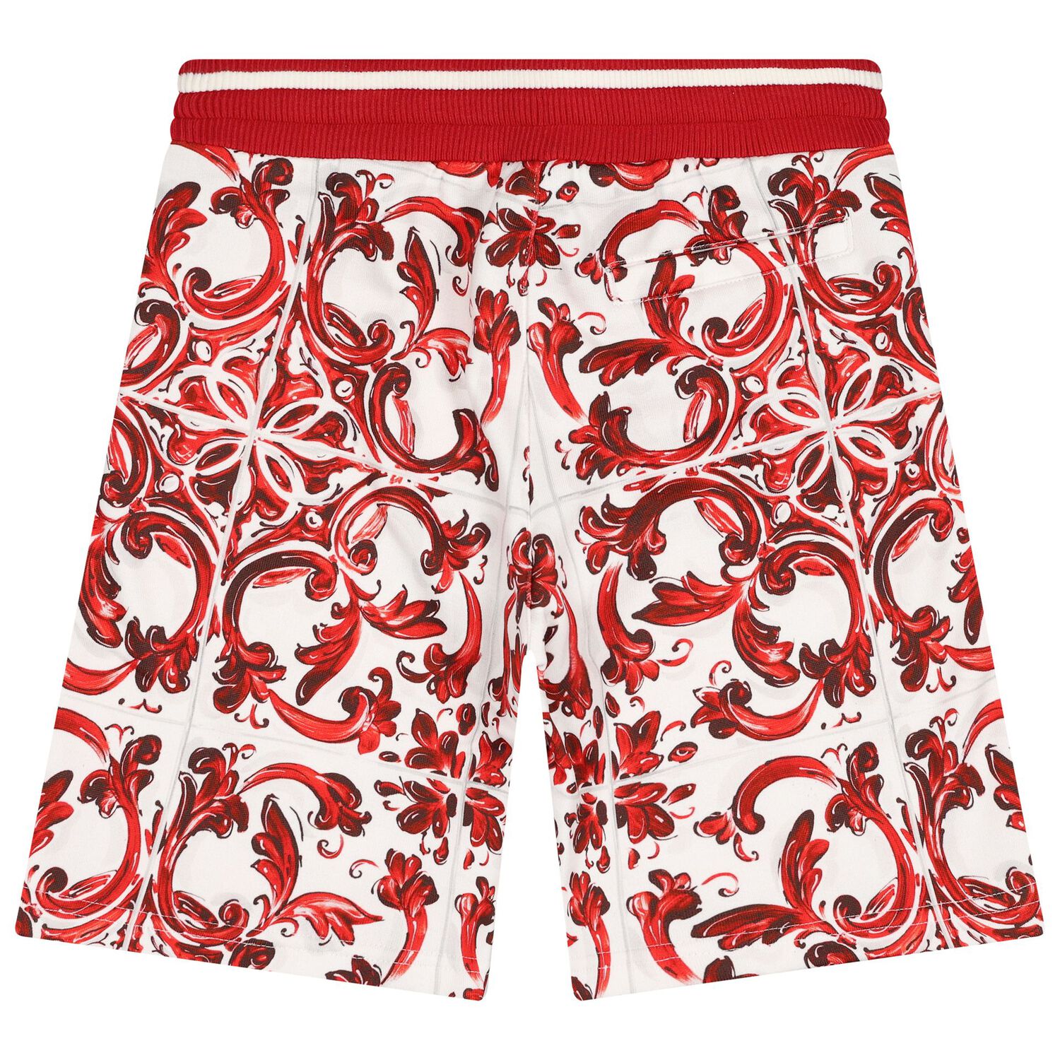 Boys White & Red Majolica Shorts, 1, hi-res