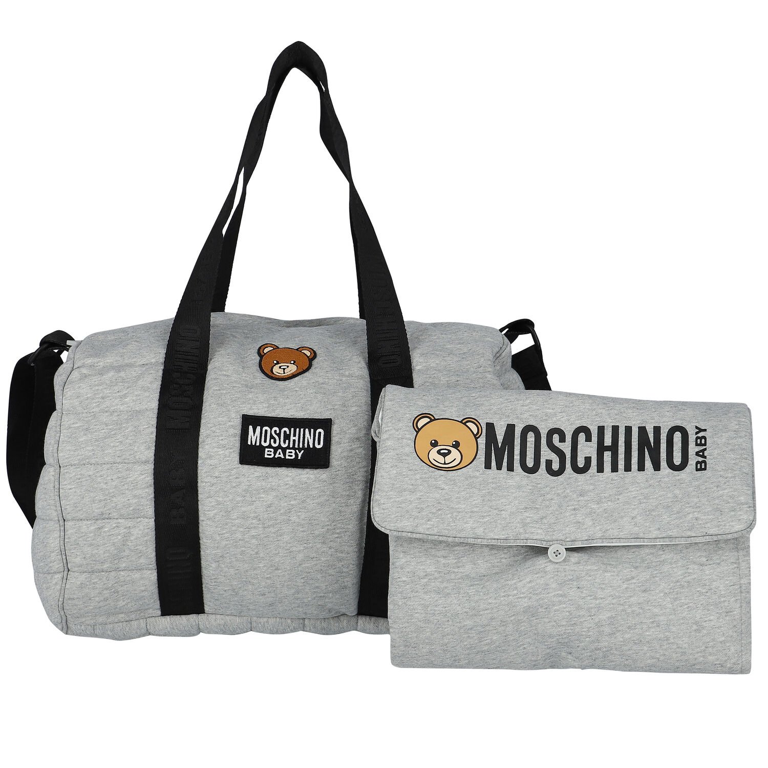 Grey Teddy Logo Baby Changing Bag, 4, hi-res