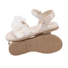Girls Ivory Tulle Ruffle Sandals, 2, hi-res