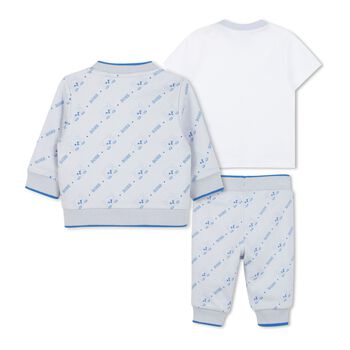 Baby Boys Blue & White Logo Tracksuit Set