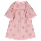 Girls Pink Bow & Flowers Dress, 1, hi-res