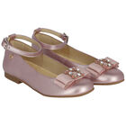 Girls Pink Embellished Ballerina Shoes, 2, hi-res