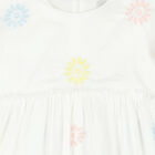 Girls White Embroidered Flower Dress, 1, hi-res