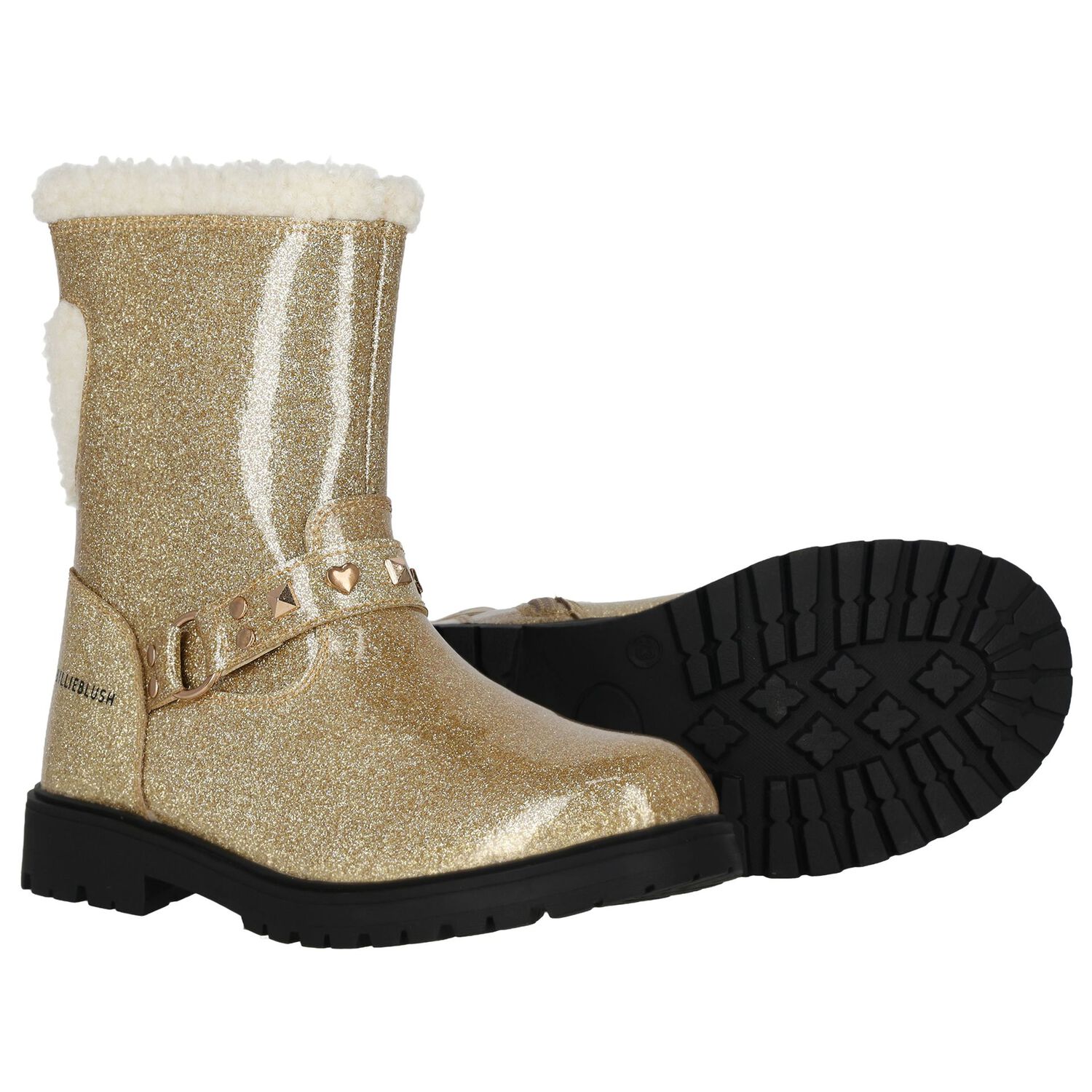 Girls Gold Glitters Boots, 1, hi-res