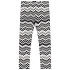 Girls Black & White Zigzag Leggings, 2, hi-res
