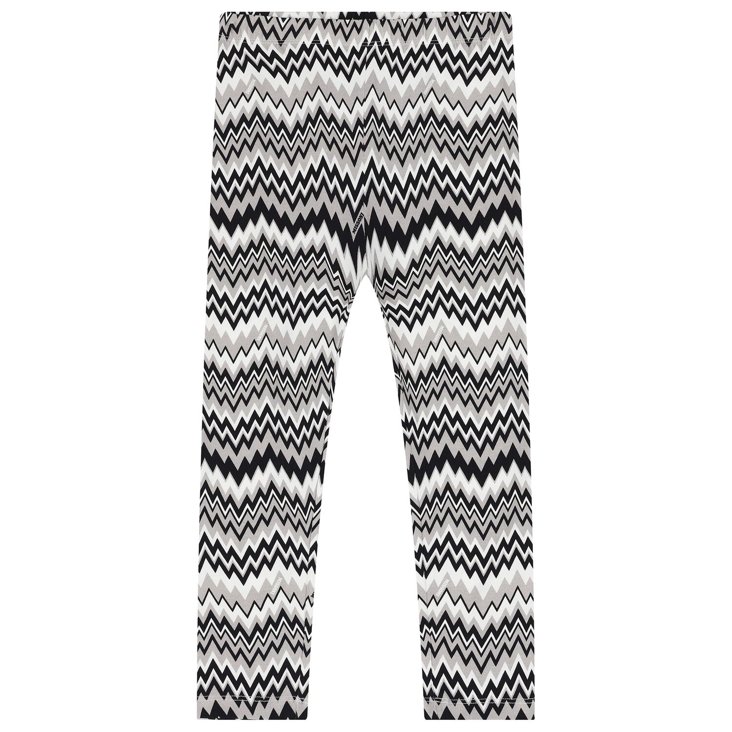 Girls Black & White Zigzag Leggings, 2, hi-res