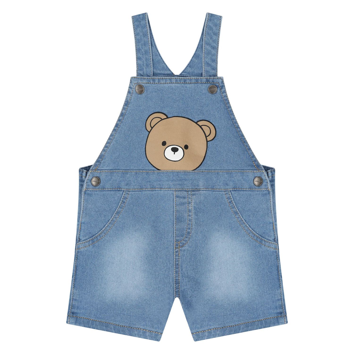 Baby Boys Blue Denim Dungaree Set, 2, hi-res