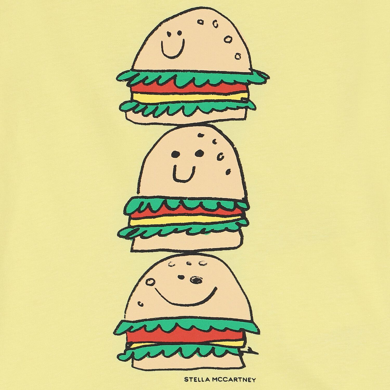 Younger Boys Yellow Burger T-Shirt, 2, hi-res