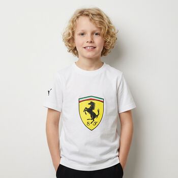 Boys White Ferrari Logo T-Shirt