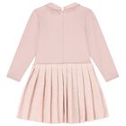 Girls Pink Jersey & Tweed Dress, 1, hi-res