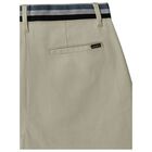 Boys Beige Logo Shorts, 1, hi-res