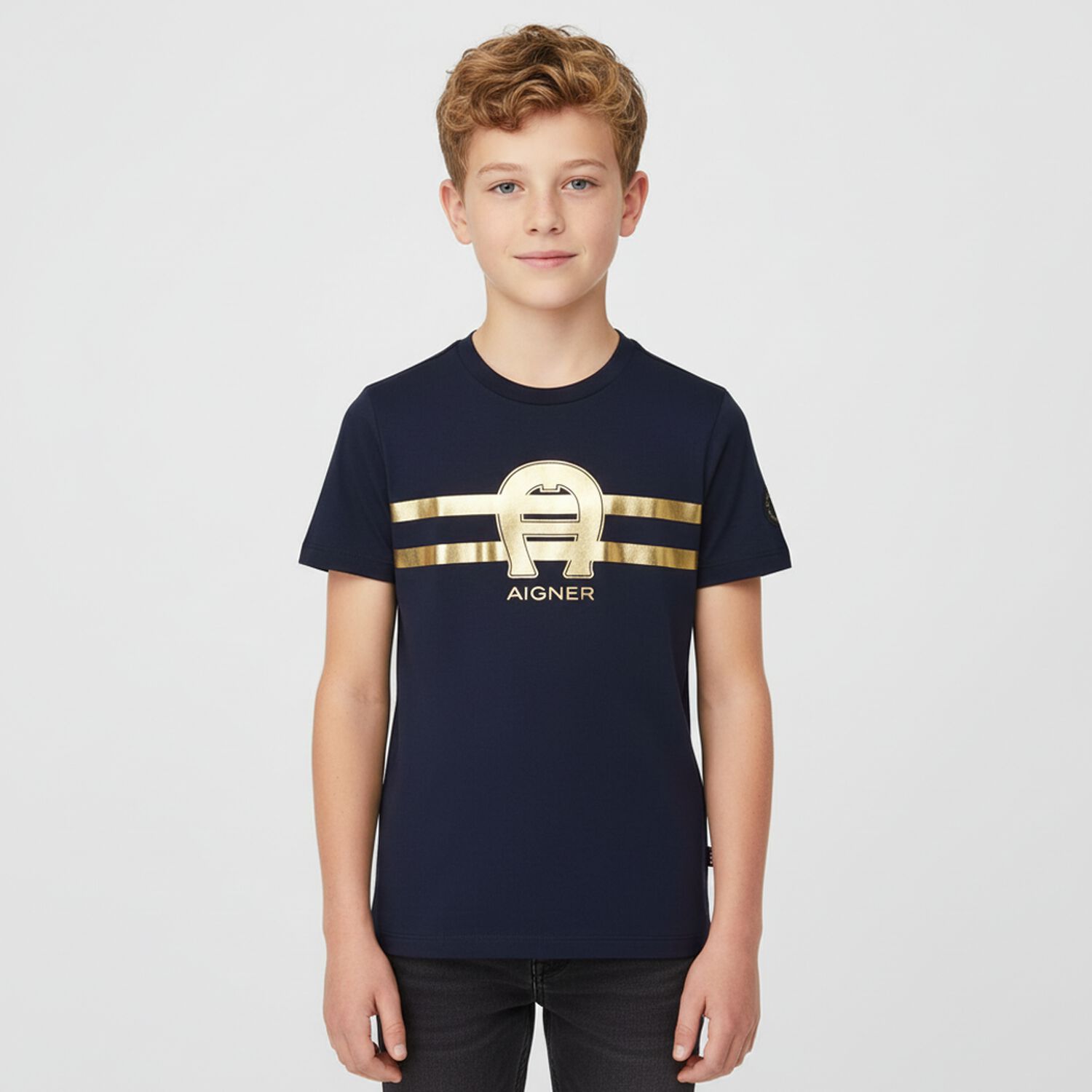 Boys Navy Blue Logo T-Shirt, 2, hi-res