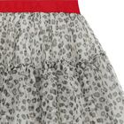 Girls Ivory Leopard Tulle Skirt, 1, hi-res
