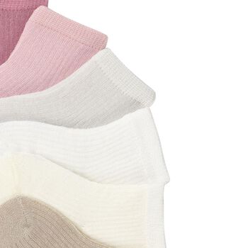 Baby Girls Pink & Ivory Socks (6 Pack)