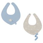 Baby Boys Blue & Beige Waterproof Bib Set ( 2-Pack ), 2, hi-res