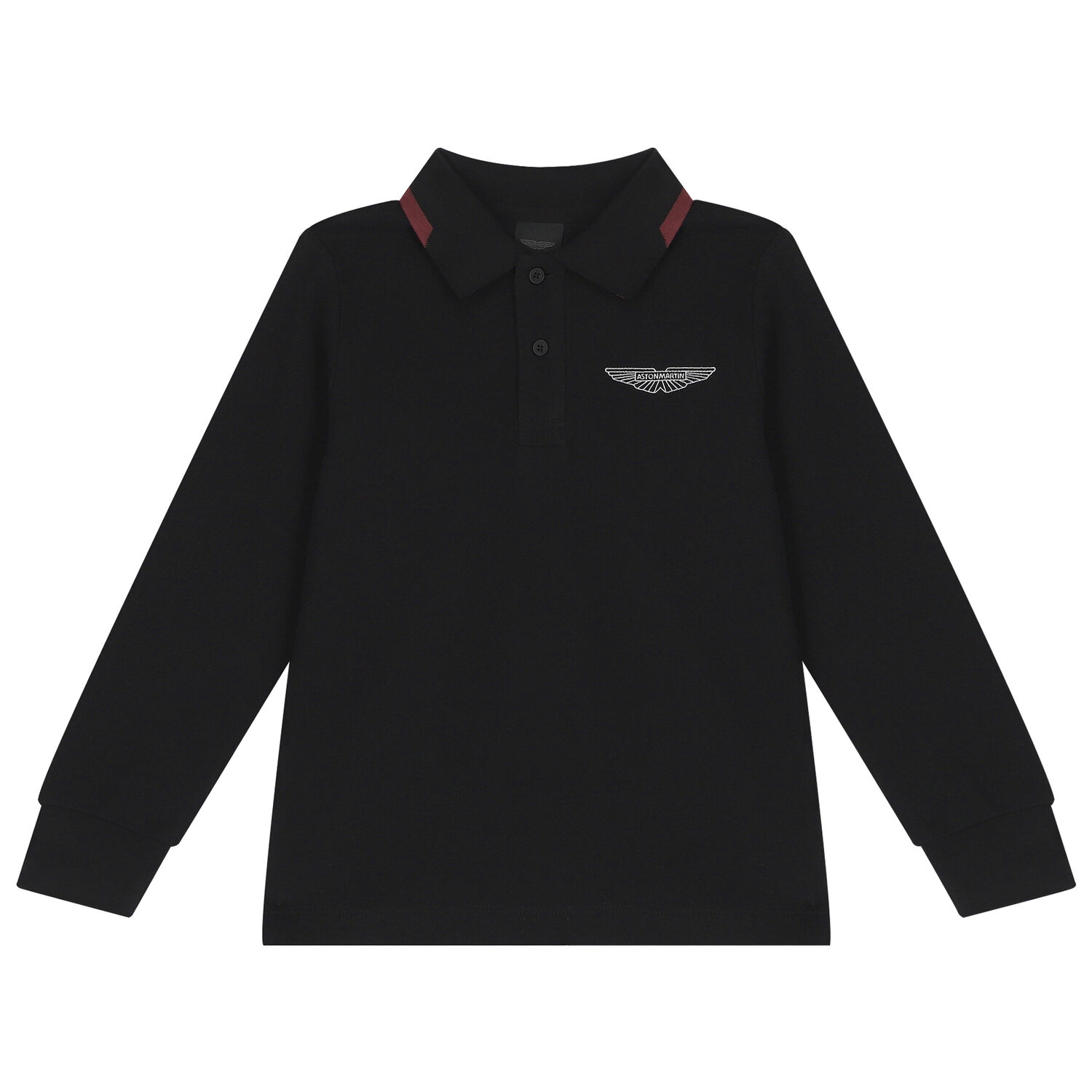 Boys Black Aston Martin Logo Polo Shirt, 1, hi-res