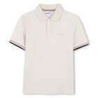 Boys Mini-Me Ivory Logo Polo Shirt, 1, hi-res