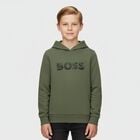 Boys Green Logo Hooded Top, 2, hi-res