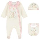 Baby Girls Ivory & Pink Leopard Babygrow Gift Set, 1, hi-res